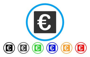 Euro mali yuvarlak vektör simgesi