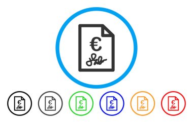 Euro fatura yuvarlak vektör simgesi