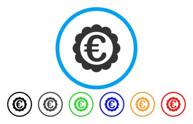 Avrupa kalite damgası yuvarlak vektör simgesi