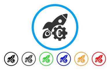 Euro roket bilim yuvarlak vektör simgesi