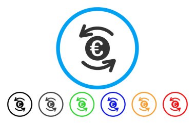 Euro denge yuvarlak vektör simge Yenile