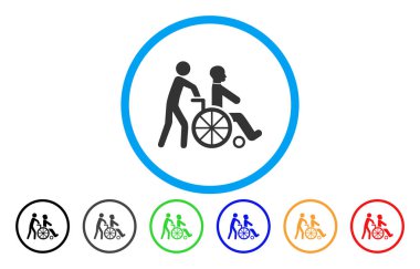 Özürlü ulaşım yuvarlak vektör simgesi