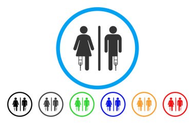 Hasta Wc kişi vektör simge yuvarlak