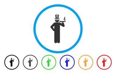 Amerikan kapitalist yuvarlak vektör simgesi