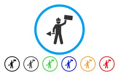 Tuğla Builder yuvarlak vektör simgesi