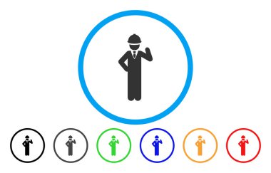 Mühendis yuvarlak vektör simgesi