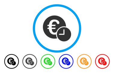 Euro kredi vektör simge yuvarlak