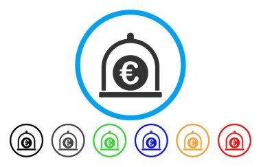 Euro çift yuvarlak vektör simgesi