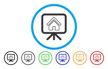 Ev proje yuvarlak vektör simgesi