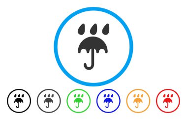 Yağmur koruma şemsiyesi yuvarlak vektör simgesi