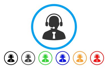 Resepsiyon operatör yuvarlak vektör simgesi