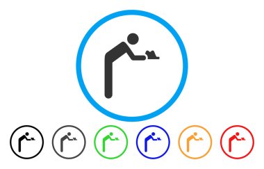 Hizmetçi kişi yuvarlak vektör simgesi