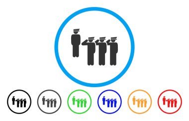 Ordu kadrosu yuvarlak vektör simgesi