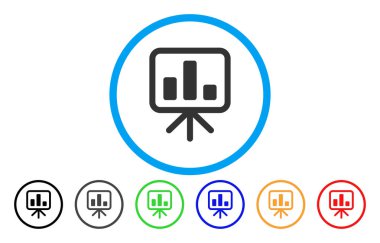 Vektör simge çubuk grafik görüntü kurulu yuvarlak