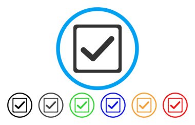 Onay kutusunu yuvarlak vektör simgesi