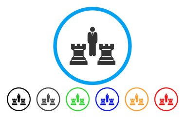 Satranç strateji yuvarlak vektör simgesi