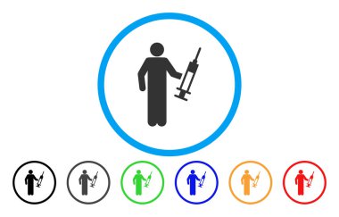 Uyuşturucu satıcısı yuvarlak vektör simgesi