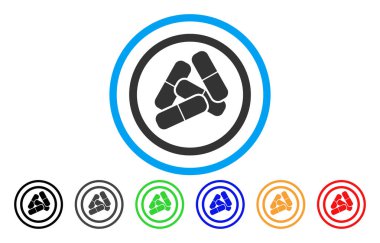 Uyuşturucu hap yuvarlak vektör simgesi