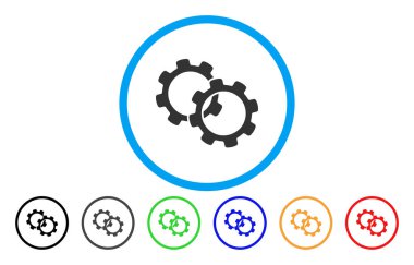 Gears'ı yuvarlak vektör simgesi