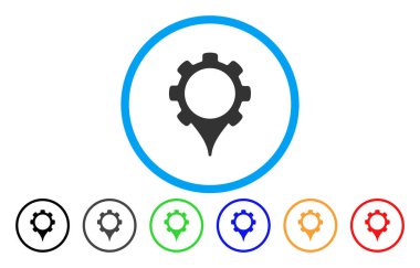 GPS ayarları yuvarlak vektör simgesi