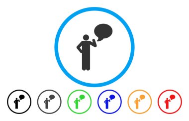 Adam fikir balon yuvarlak vektör simgesi