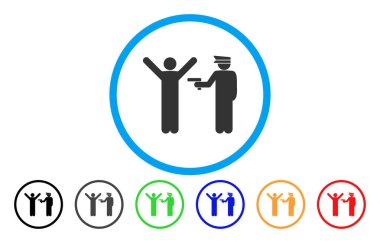 Polis yuvarlak vektör simge tutukladı