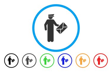 Postacı yuvarlak vektör simgesi