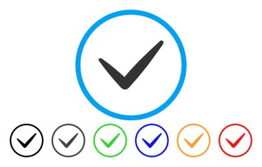 Geçerli yuvarlak vektör simgesi