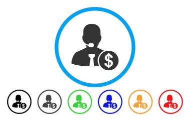 Banka çağrı merkezi vektör simge yuvarlak