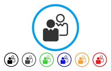 İstemciler yuvarlak vektör simgesi