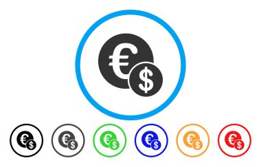 Para birimi yuvarlak vektör simgesi
