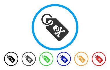 Ölüm etiketi vektör simge yuvarlak