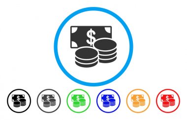 Doları nakit yuvarlak vektör simgesi