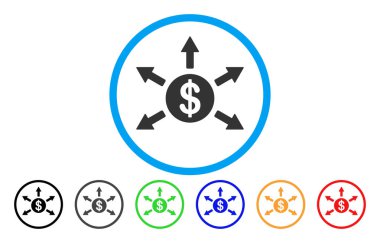 Doları Fişleri Paraya Çevirme okları simge vektör yuvarlak