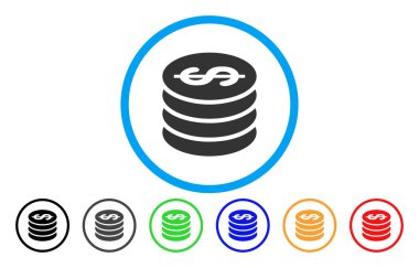 Dolar sikke sütun yuvarlak vektör simgesi