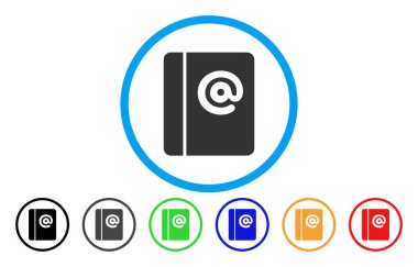 E-postaları yuvarlak vektör simgesi