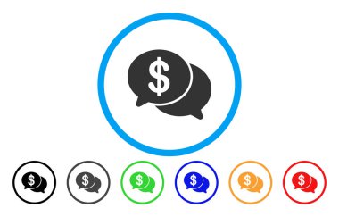 Mali sohbet yuvarlak vektör simgesi