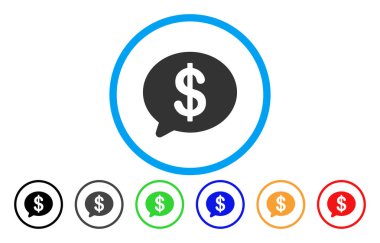 Mali ileti yuvarlak vektör simgesi