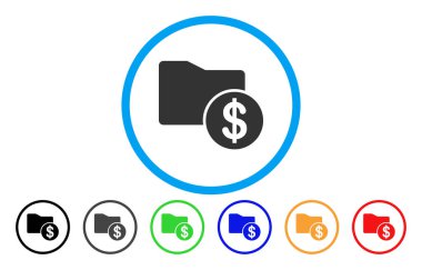 Mali klasör yuvarlak vektör simgesi