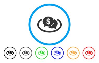 Finansal ağ sohbet yuvarlak vektör simgesi