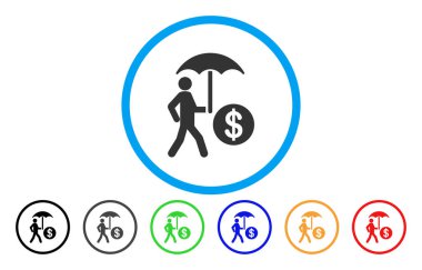 Mali şemsiye koruma yuvarlak vektör simgesi