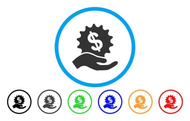 Mali teklif el yuvarlak vektör simgesi