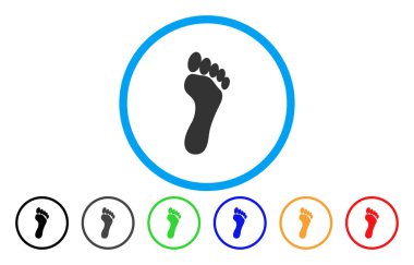 Ayak izi yuvarlak vektör simgesi