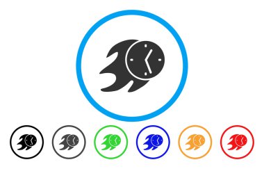 Ateş son tarih saat yuvarlak vektör simgesi