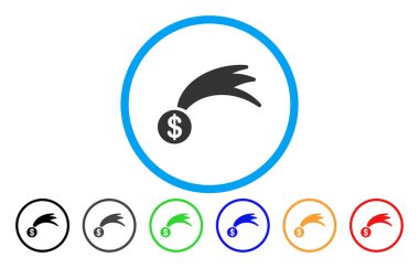 Şanslı düşen Doları yuvarlak vektör simgesi