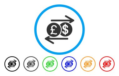 Pound dolar döviz vektör simge yuvarlak