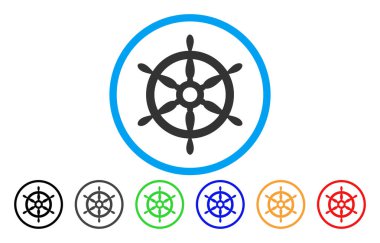 Direksiyon yuvarlak vektör simge gemi