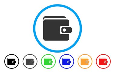 M-cüzdan yuvarlak vektör simgesi