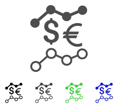 Para birimi eğilimleri vektör simgesi