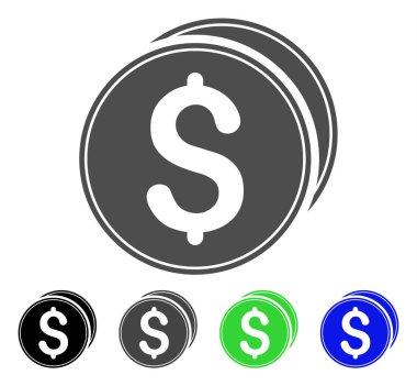 Dolar sikkeleri vektör simgesi